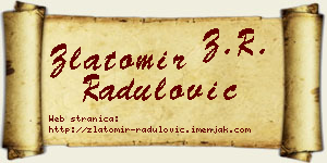 Zlatomir Radulović vizit kartica